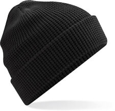 Homme Bonnet D'Hiver En Coton Bio Tricoté Chaud Doux Noir Unisexe
