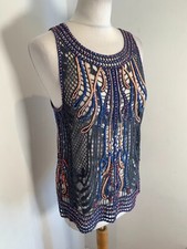 Antik Batik beaded lace embellished vest top 36 38 10 VGC festival beach summer