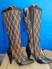 bottes sexy noires pointure 37 occasion bon état deco dentelles et lacets 