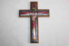 Crucifix croix émaux sur