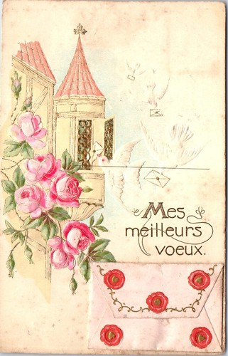 Old postcard doves the - old,
