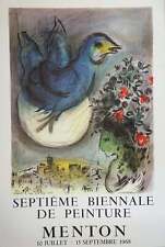 Marc Chagall: Menton, the Blue Dove, Vintage Poster, 1970’s