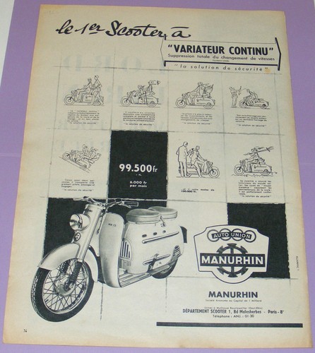 Publicité ancienne scooter - publicitÉ,