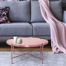 Table d'appoint ronde plateau en verre cadre en métal cuivre Ø 75cm WOMO-DESIGN®