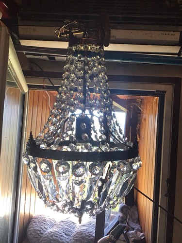 Lustre montgolfière pampilles - lustre,