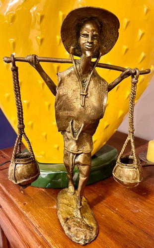 Statuette africaine bronze - statuette,
