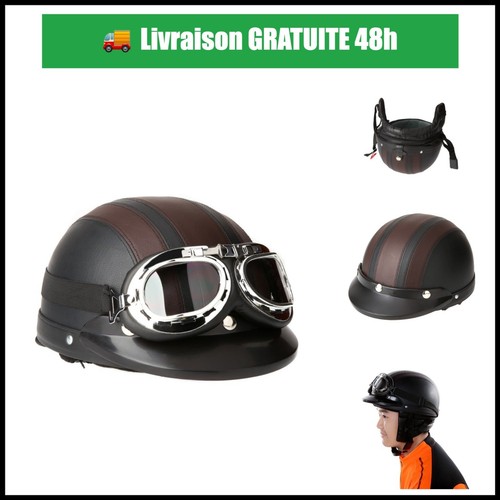 Casque moto vintage - , ouvert