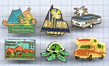 Lot PIN'S camping LUCHON car