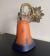 Muller Freres Luneville French Art Nouveau Deco Bronze Wall Sconce Light Fixture