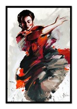 Danseuse- 93x63cm-Ölbild Peint à la Main Toile avec Cadre Déco Murale G100676