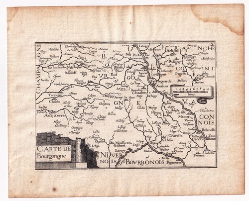 Carte xviie bourgogne - xviie, côte
