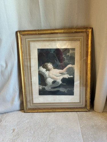 Gravure ancienne danaé - ancienne,
