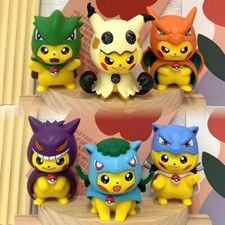6 Figurines pikachu Costume Pokemon Ectoplasma Dracaufeu Lot 6 Jouet Collection 