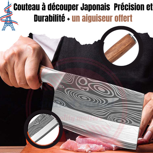 Couteau japonais acier - acier, damas