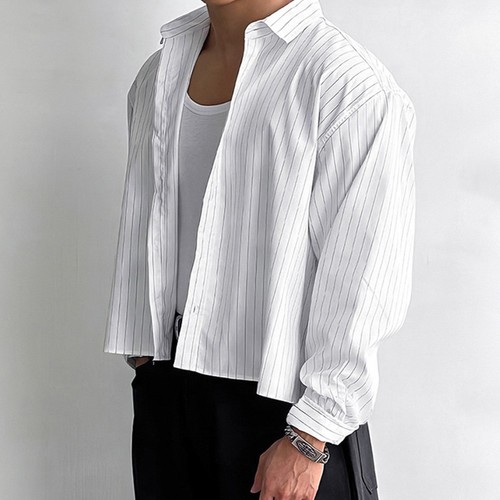 Chemise courte rayée - , manches