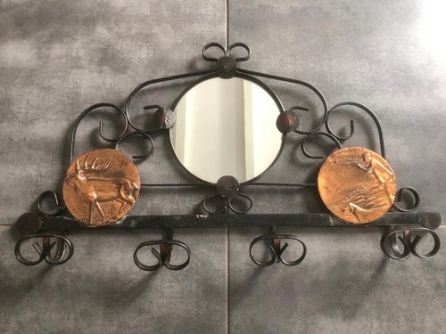 Porte manteau miroir mural