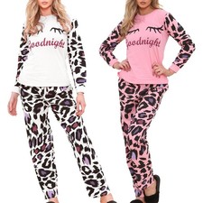 Femmes Mignon Souple Pyjama Coton Long Manche Et Bas pour Femme Salon Ensemble