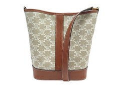 NEUF SAC A MAIN CELINE SEAU TOILE TRIOMPHE ET VEAU 191442 HAND BAG PURSE 1350€