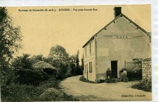 Old postcard 28 approx. Anet Guainville RITORY view taken Grande Rue CAFE. Written1917 Animated