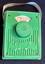 1976 Vintage Fisher Price Music Box Pocket Radio Plays “ I”d Like To Teach..”