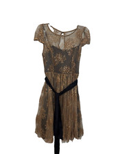 Anthropologie Moulinette Soeurs Honeyed Lace Dress Bronze Copper Sz 8