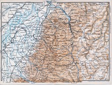 DE Forêt Noir Nord 1896 original cards + guide (13 p.) Triberg Achern Gernsbach