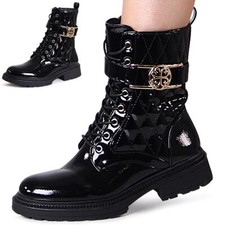Bottes Biker Femme En Vernis