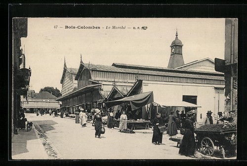 Cpa bois colombes marché - cpa,