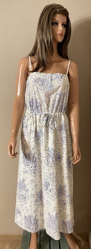 Robe longue blanche bleue - robe,