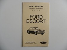Brochure tarif FORD ESCORT