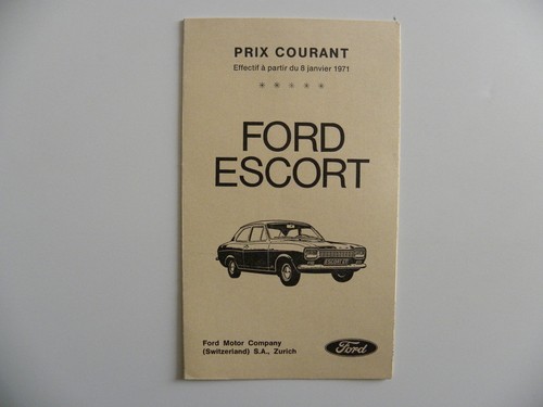 Brochure tarif ford escort - tarif,