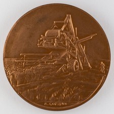 Médaille agricole Moissonneuse-batteuse - épis de blé - par Raymond Corbin