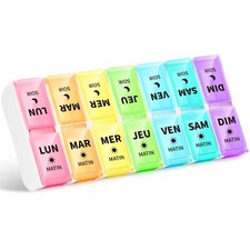 Pilulier Semainier Français Matin et Soir Petits Pilluliers Amovibles 7 Jours...