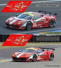 Décal Ferrari 458 Italia Le Mans 2014 1:32 1:43 1:24 1:18 1:64 1:87...