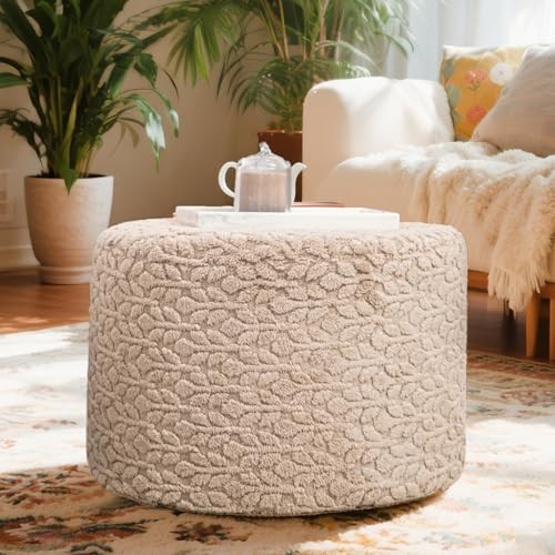 Round pouf ottoman - round,