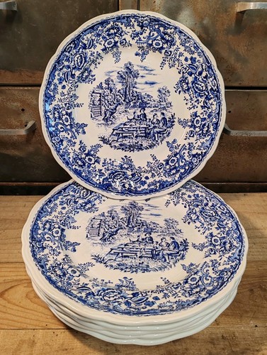 Assiettes plates faïence - assiettes, x6