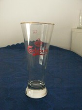 ANTIQUE CARLSBERG BEER GLASS GOLD NET ADVERTISING VINTAGE COLLECTION 