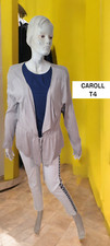 Caroll Taille 42  Superbe  gilet femme beige crème coton mélangé