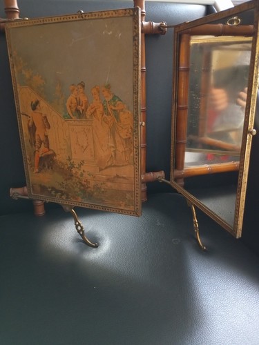Miroir triptyque ancien - miroir,