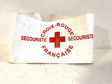 Antique 1980 French Red Cross Faux Leather Armband