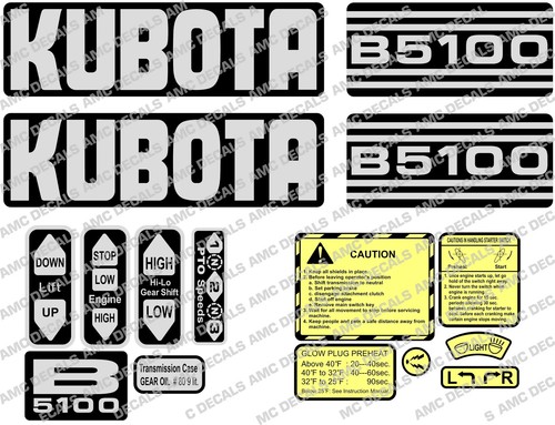 Kubota b5100 sticker decal - b5100,