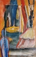 Pretty Abstract Painting Mixed Media Charcoal Painting