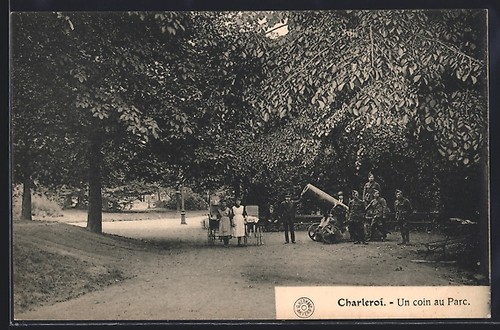 Cpa charleroi coin au parc - un,