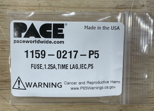 Pace 1159 0217 fuse 1 - 1159-0217-p5, 1.25a