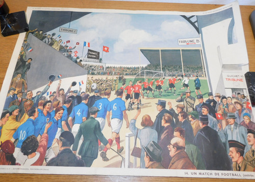 Vintage affiche football match - affiche,