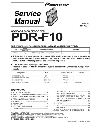 Service manuel instructions - service,