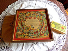Ancienne boite de jeux de société,jetons,bois,mini jeu de cartes,RARE,1920