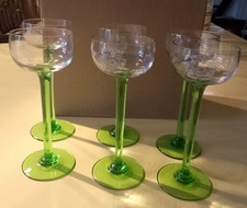 6 Alsace tasting glasses engraved Michel Laussel h 15 cm diameter 6 volume 5 cl