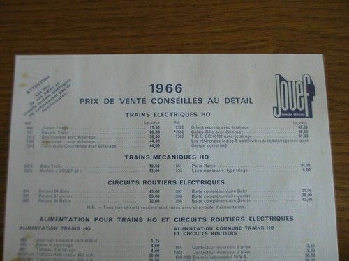 Jouef liste des references - jouef,