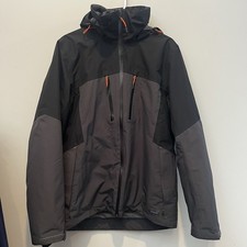 Forclaz Decathlon Men's Hooded Jacket Full Zip Black/Grey Size M